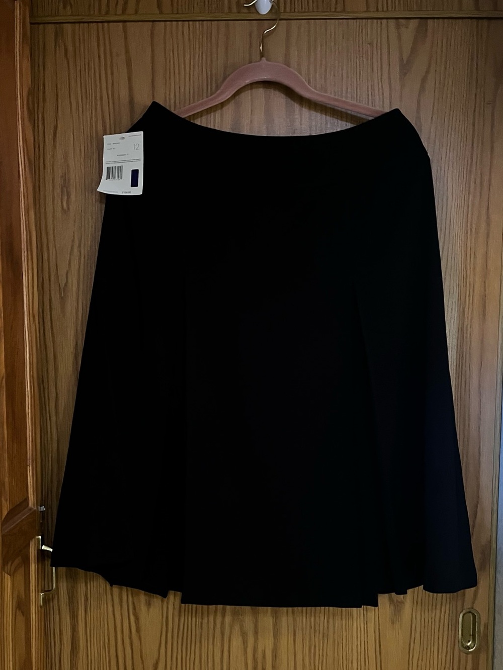 Liz Claiborne Black A-Line Pleated Skirt Size 12 NWT
